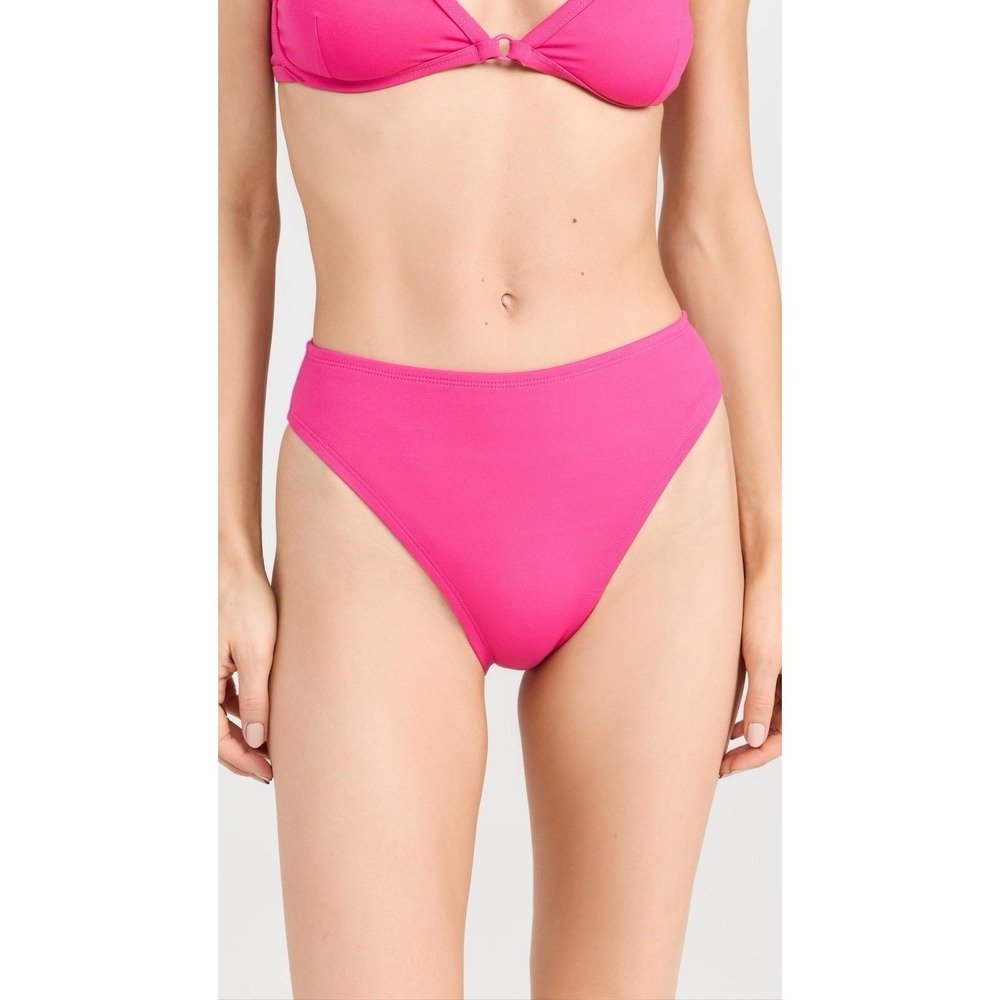 NWT Good American Good Waist Cheeky Bikini Bottom Size Small Barbie‎ Pink Neon